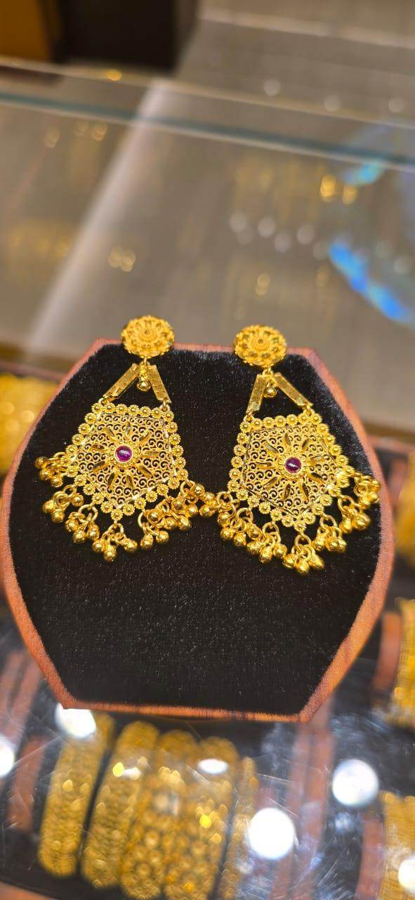 Exquisite Gold-Plated Chand Bali Earrings – A Touch of Royalty - Mirpur Jewelry City