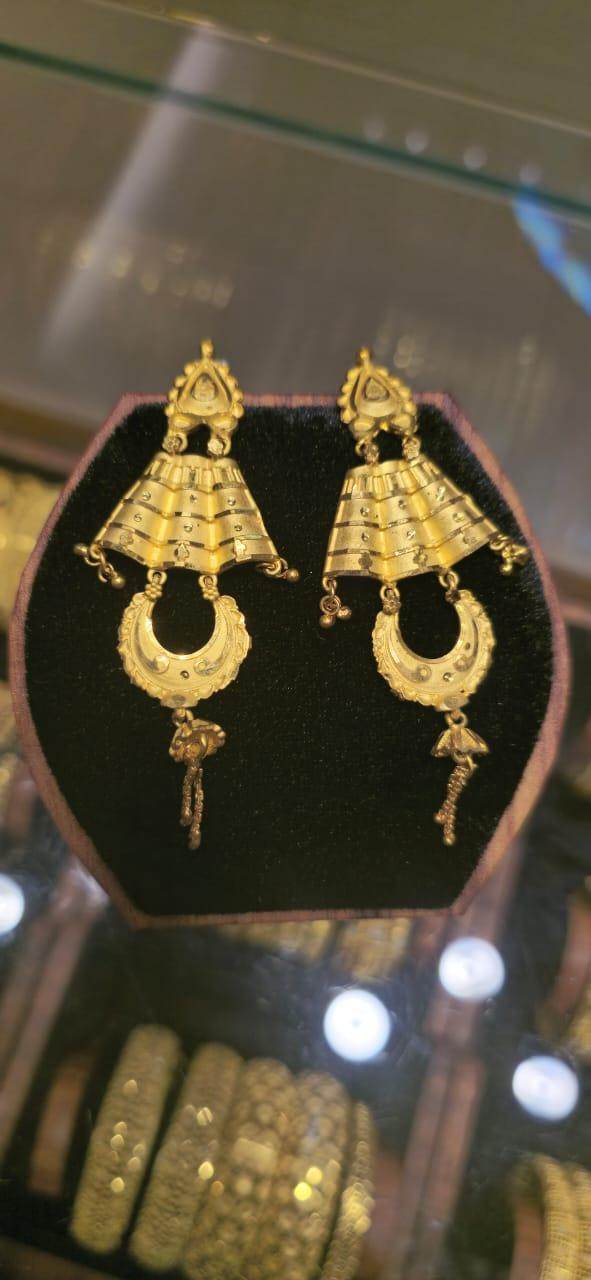 Exquisite Gold-Plated Chand Bali Earrings – A Touch of Royalty - Mirpur Jewelry City