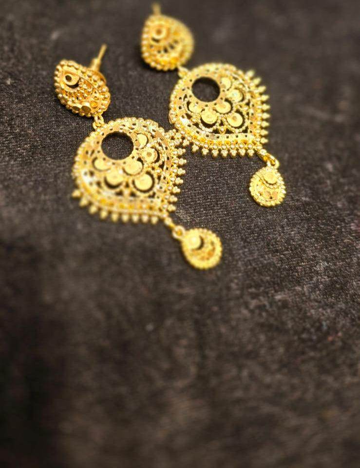Elegant Gold-Plated Earrings – Timeless Luxury - Mirpur Jewelry City