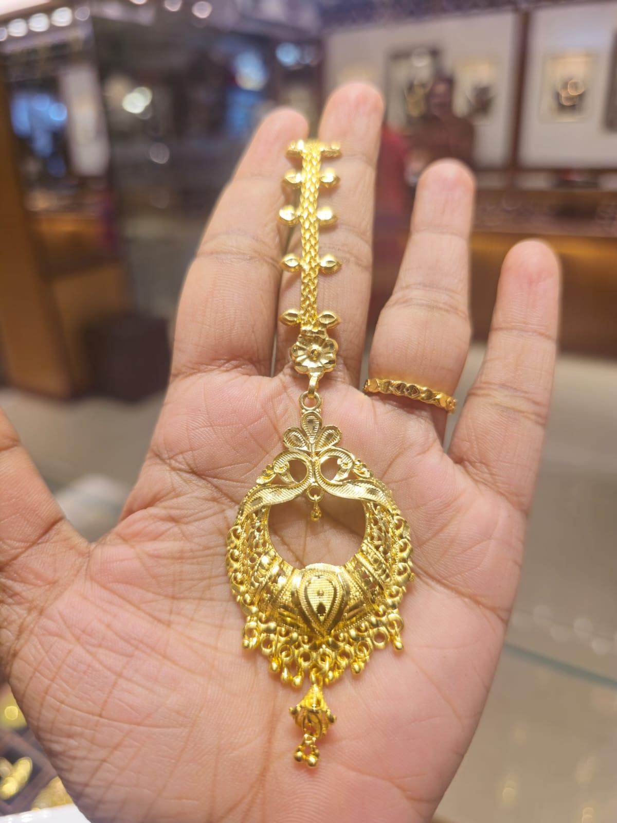 Elegant Gold-Plated Bridal Tikli – Timeless Royalty - Mirpur Jewelry City