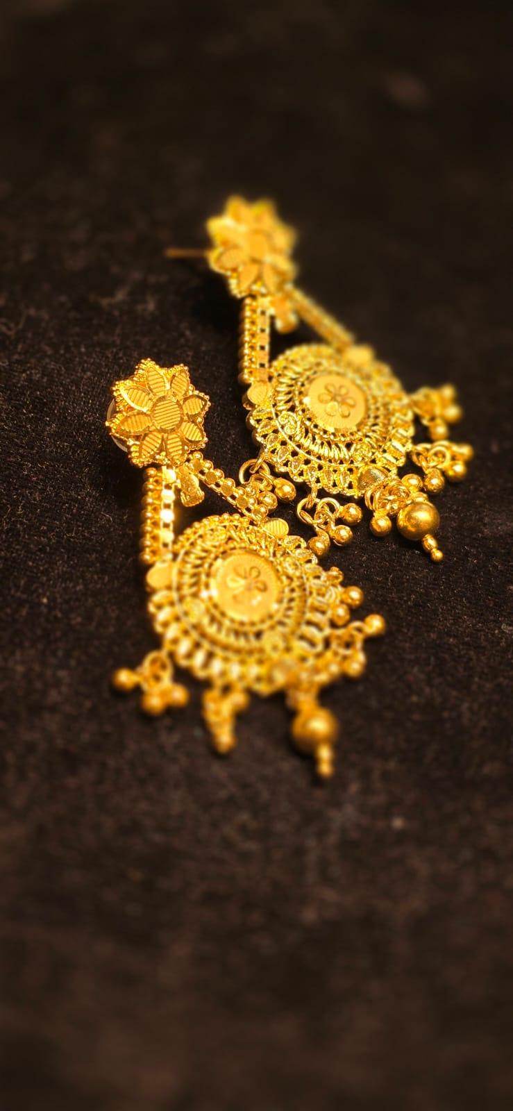 Elegant Gold-Plated Earrings – Timeless Luxury - Mirpur Jewelry City