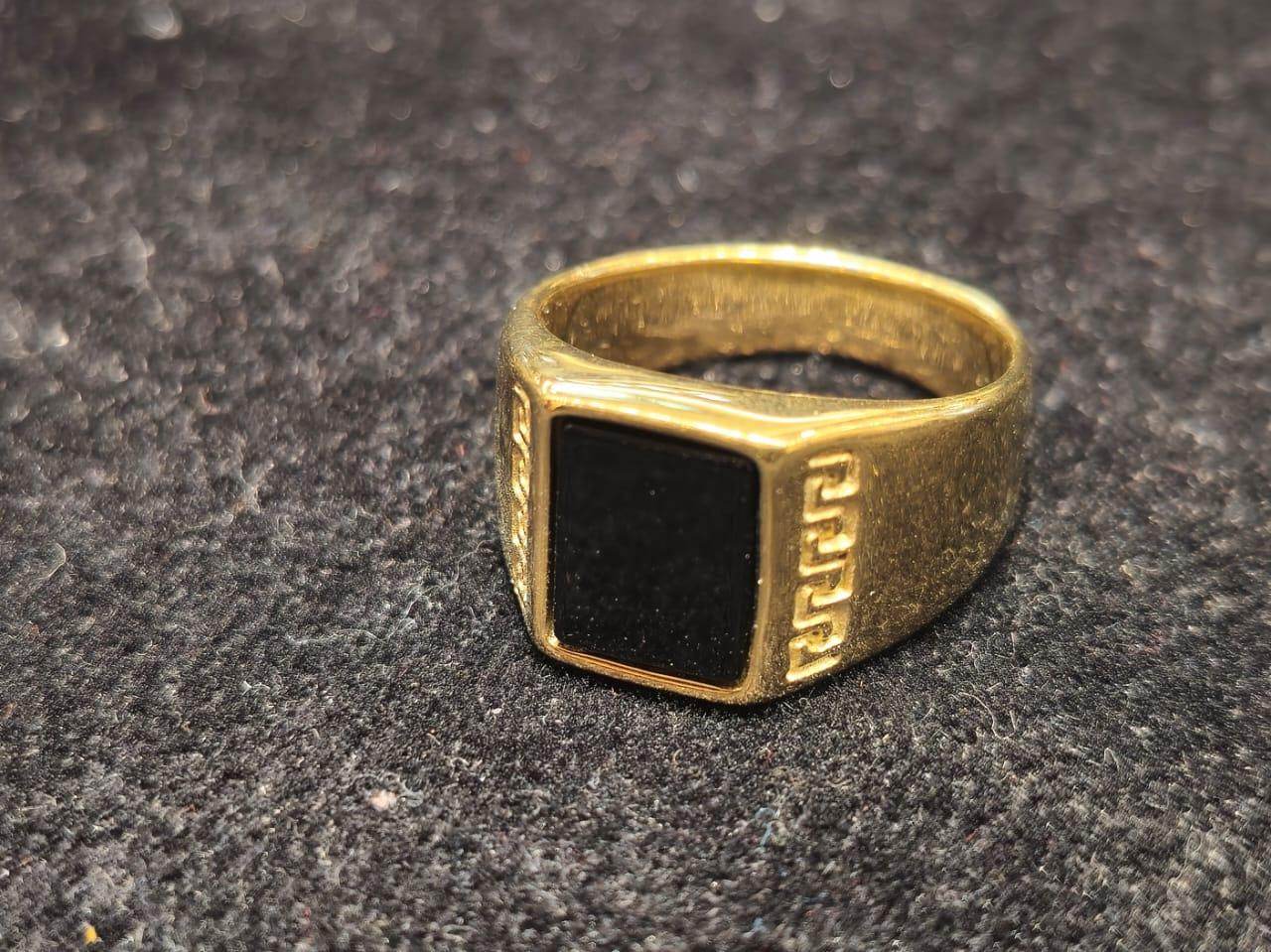 Black stone design exclusive fingerring for men - Mirpur Jewelry City