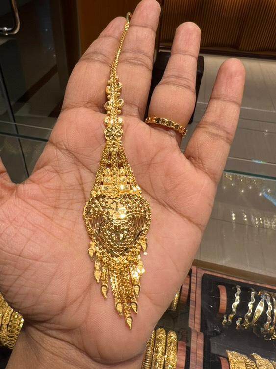 Elegant Gold-Plated Bridal Tikli – Timeless Royalty - Mirpur Jewelry City