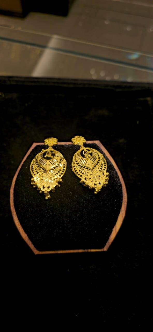 Exquisite Gold-Plated Chand Bali Earrings – A Touch of Royalty - Mirpur Jewelry City