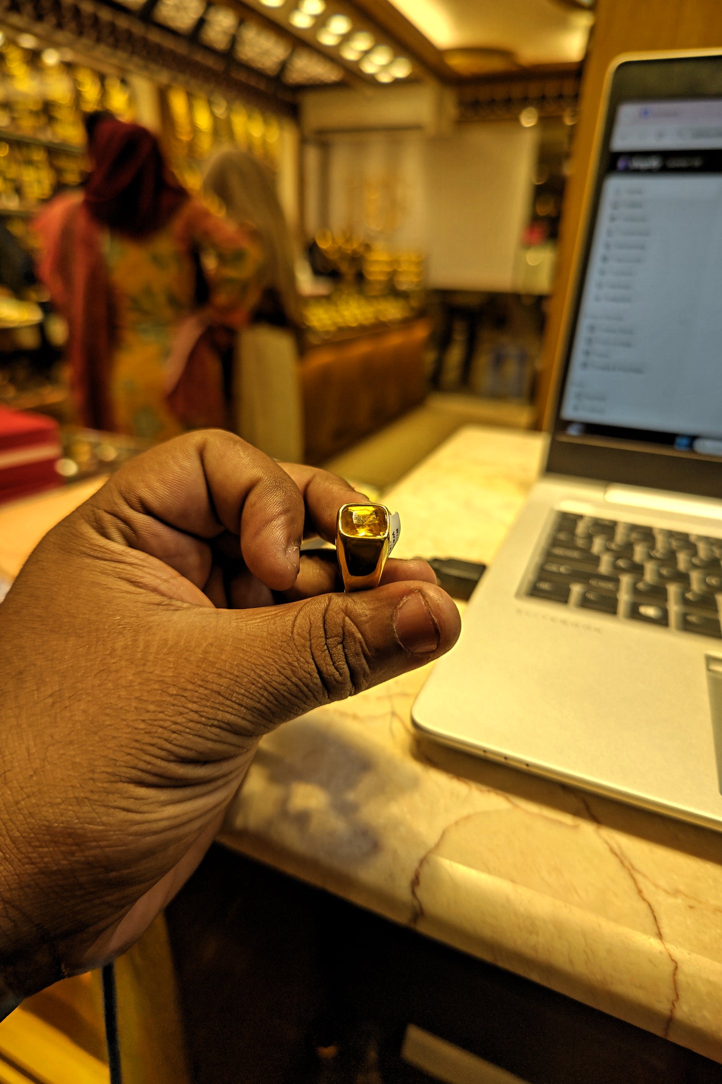 Exclusive yellow stone mens fingerring - Mirpur Jewelry City