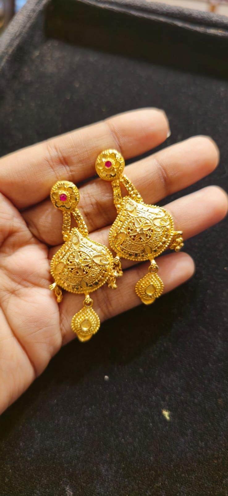 Elegant Gold-Plated Earrings – Timeless Luxury - Mirpur Jewelry City