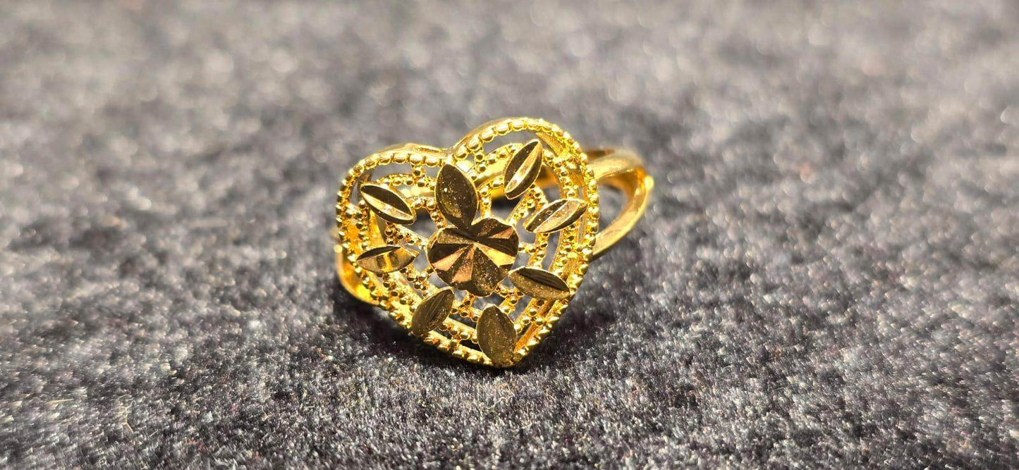 Heart of Expression Gold plated finger ring - Mirpur Jewelry City