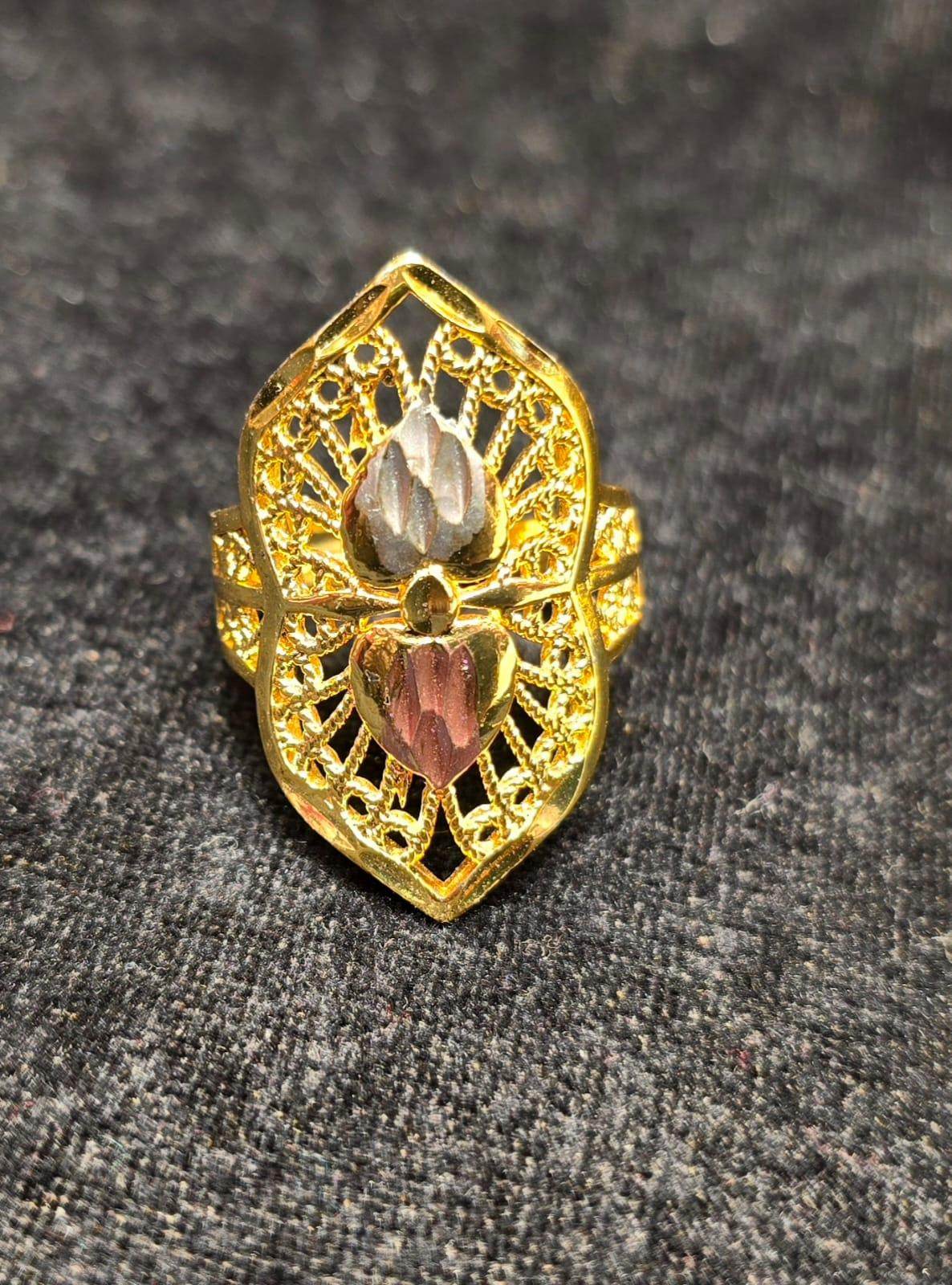 Elegant Gold-Plated Rhodium Finger Ring – Stylish & Durable - Mirpur Jewelry City