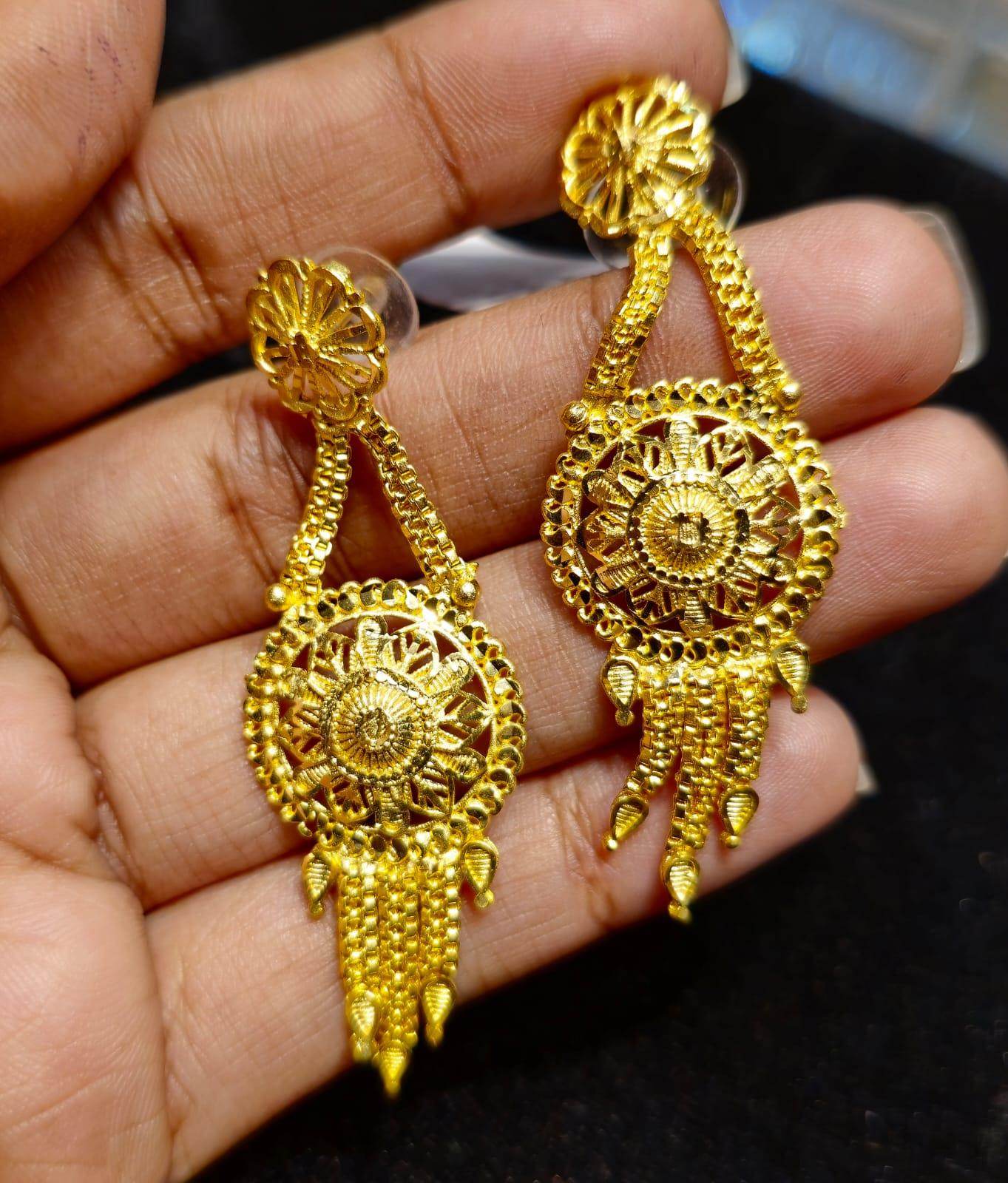 Elegant Gold-Plated Earrings – Timeless Luxury - Mirpur Jewelry City