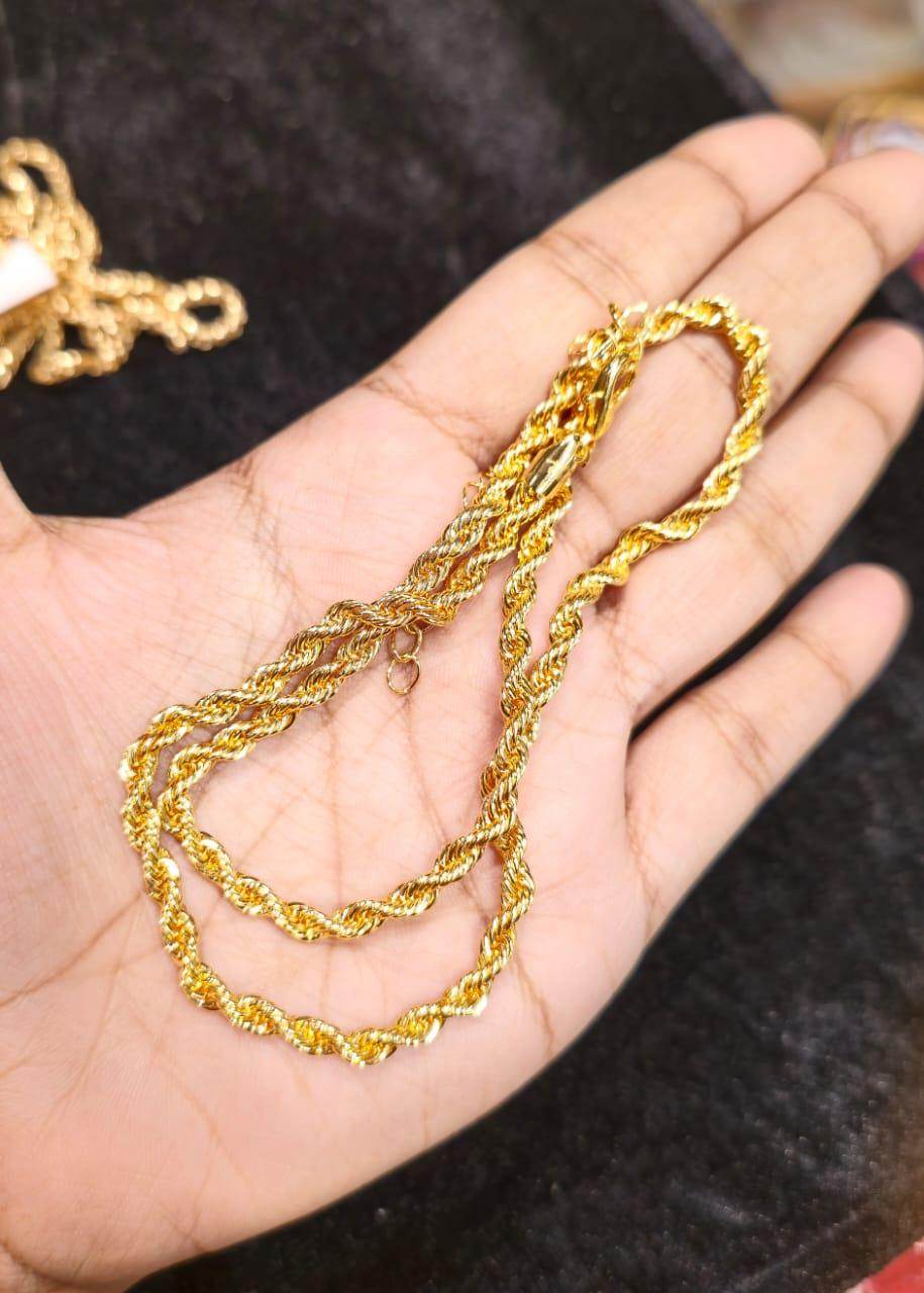 Elegant 22-Inch Gold-Plated Chain – Timeless Shine & Durability - Mirpur Jewelry City