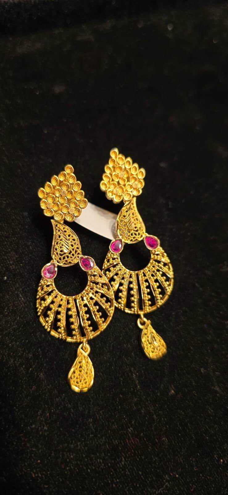 Elegant Gold-Plated Earrings – Timeless Luxury - Mirpur Jewelry City