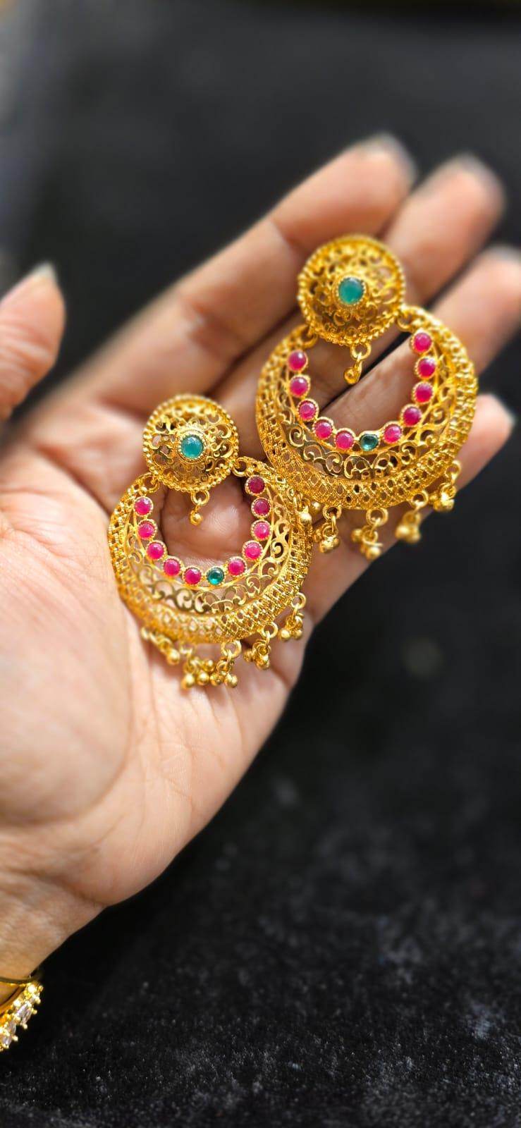 Elegant Gold-Plated Earrings – Timeless Luxury - Mirpur Jewelry City