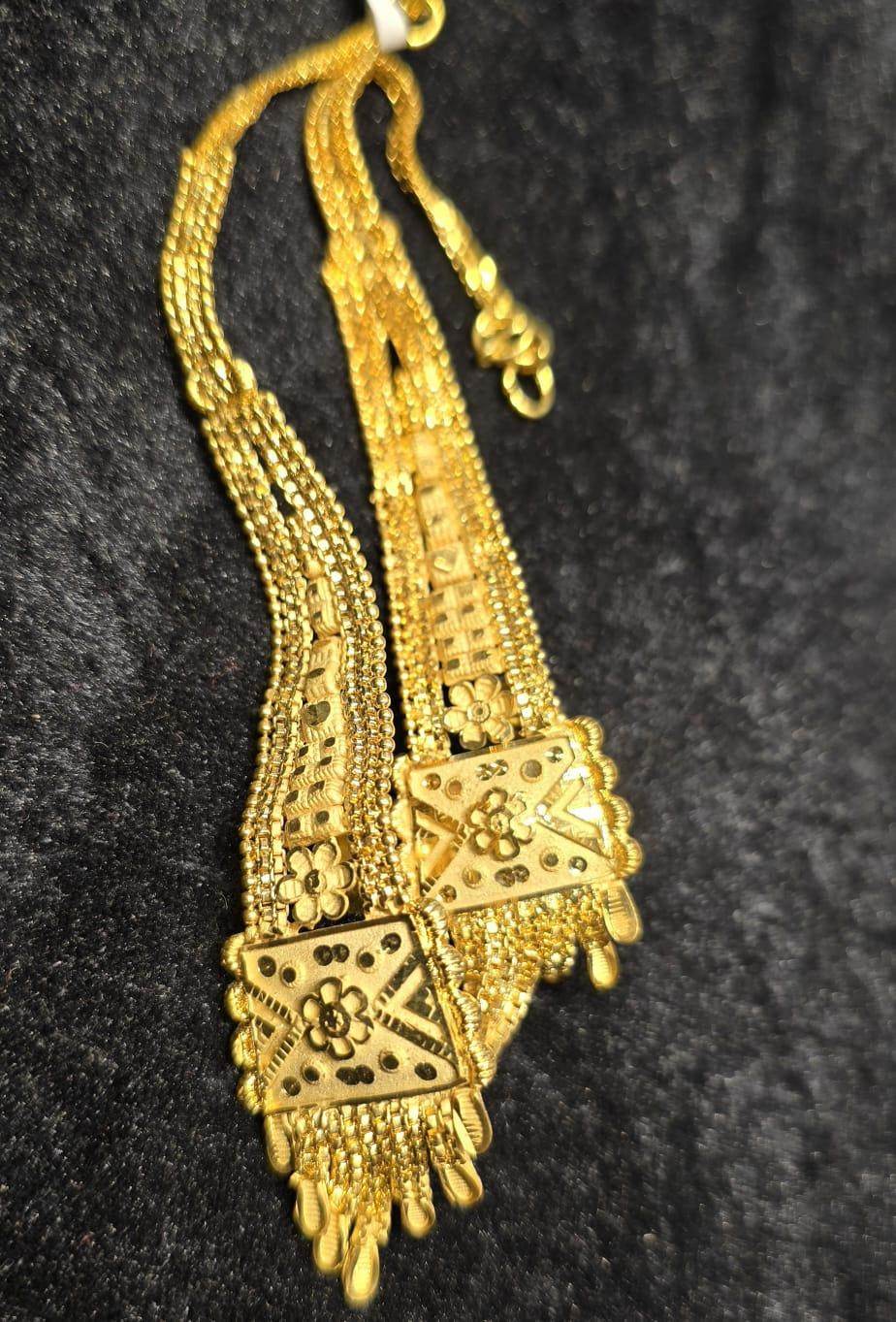 Elegant Gold-Plated long Earrings – Timeless Luxury - Mirpur Jewelry City