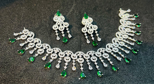 Royal Diamond Cut Necklace & Earrings Set