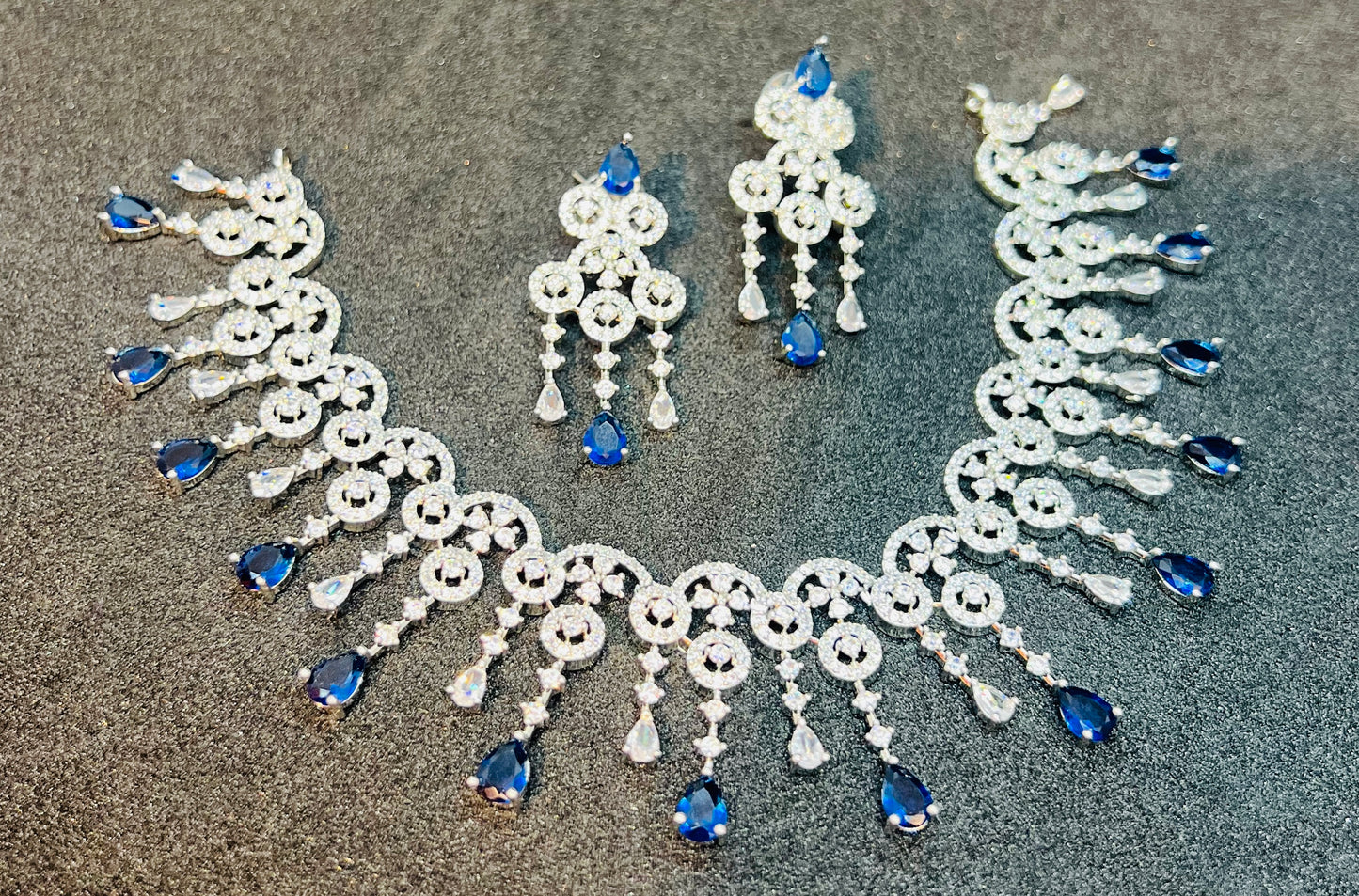 Royal Diamond Cut Necklace & Earrings Set