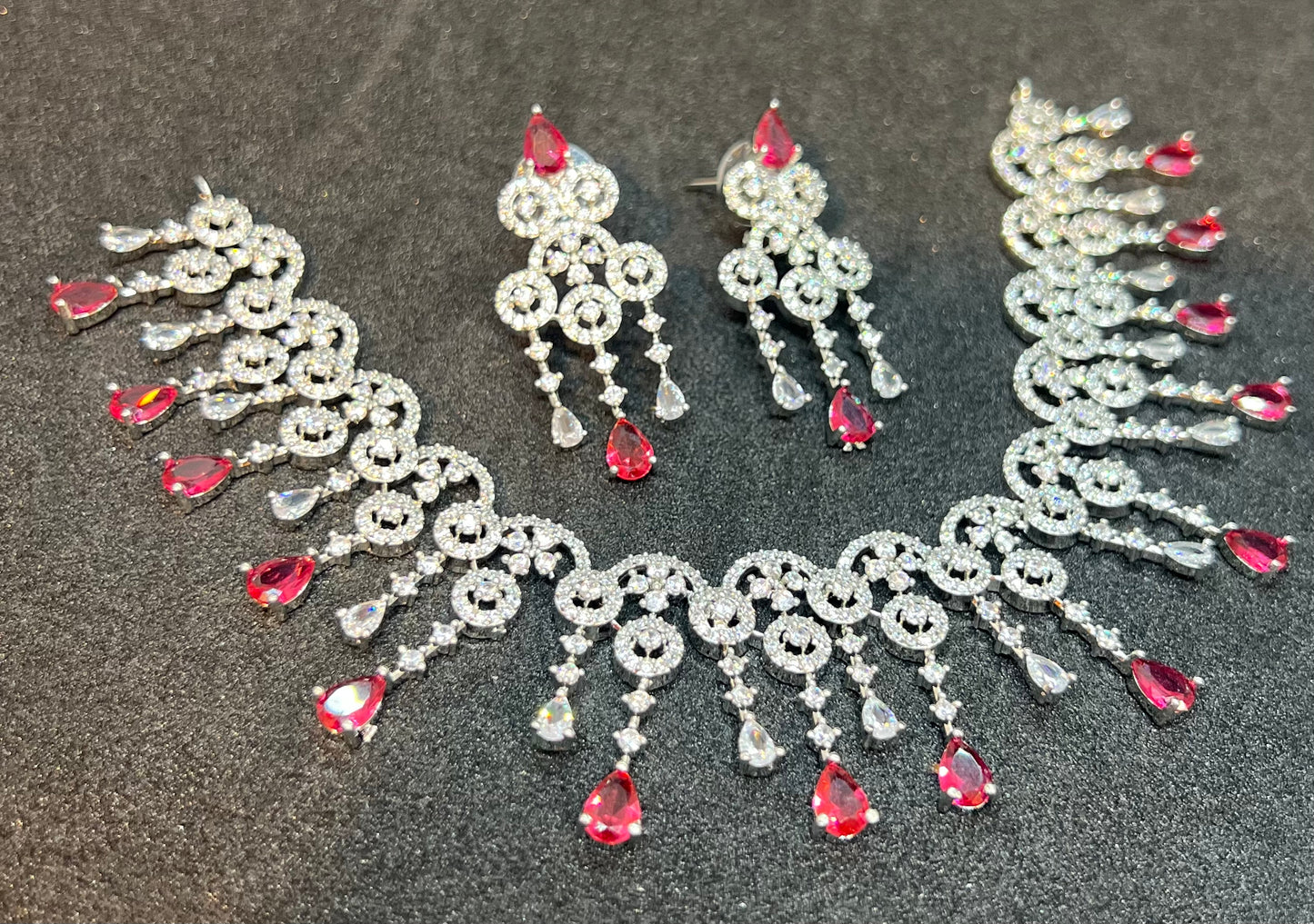 Royal Diamond Cut Necklace & Earrings Set