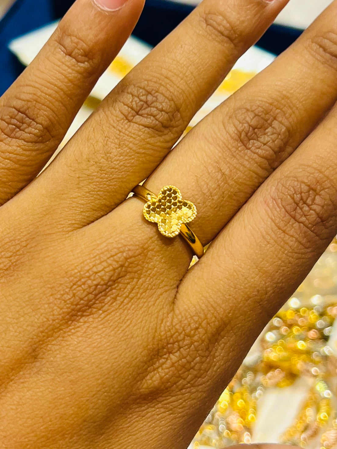 Designer Gold Polish Ring – Stylish & Elegant