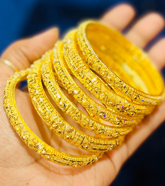 Elegant Bridal Churi Set – Gold Plated Traditional Bangles for Wedding & Special Occasion