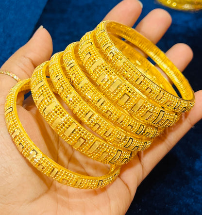 Elegant Bridal Churi Set – Gold Plated Traditional Bangles for Wedding & Special Occasion