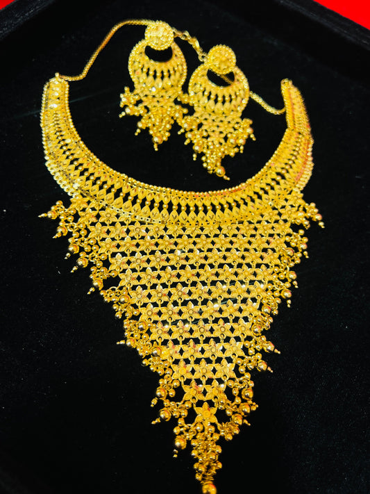 Elegant 22k Gold Polish Necklace – 1.5gm Imported Jewellery Mirpur Jewelry City
