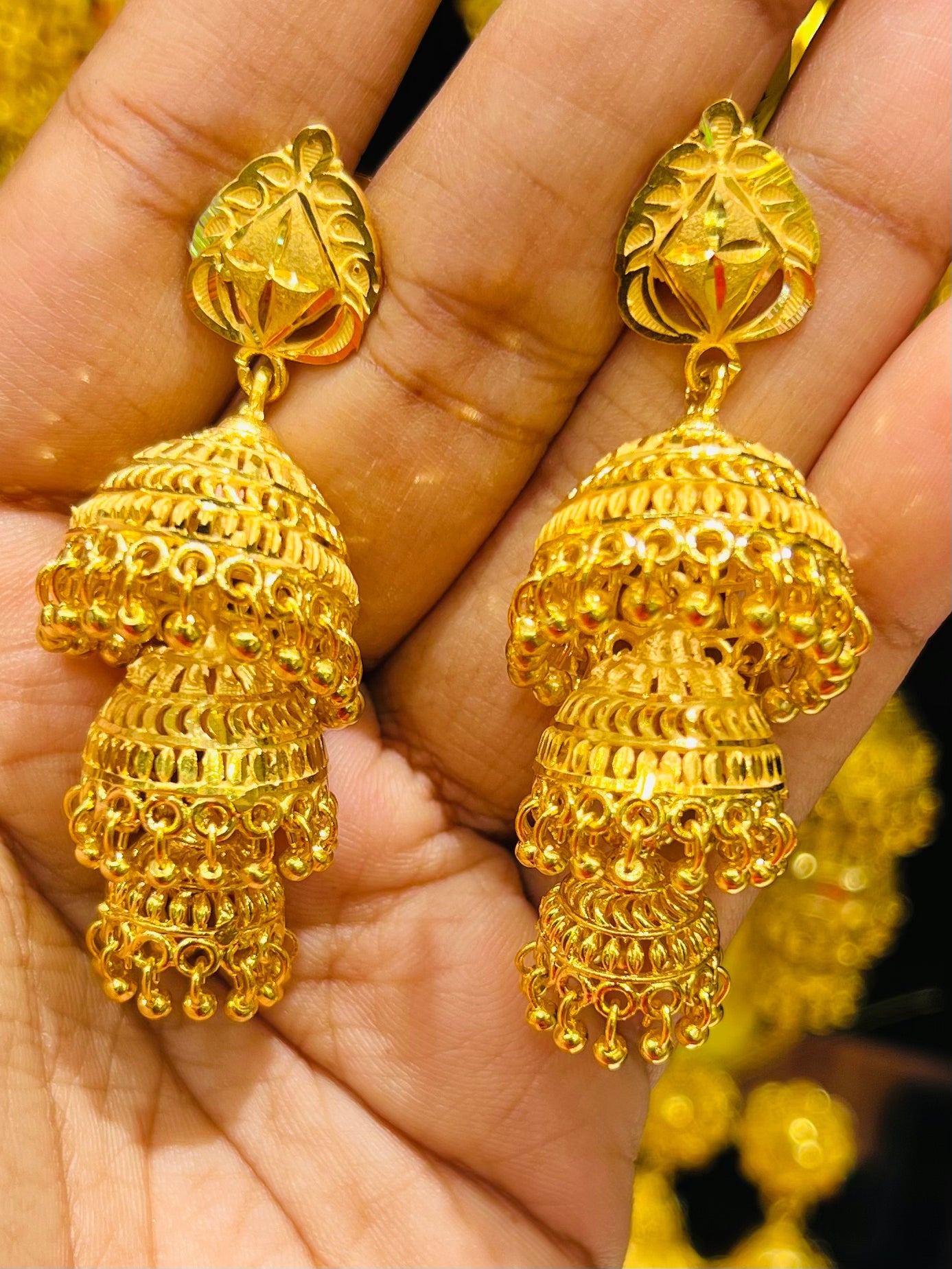 Multi-Tier Step Jhumka | Elegant Heritage Design Mirpur Jewelry City