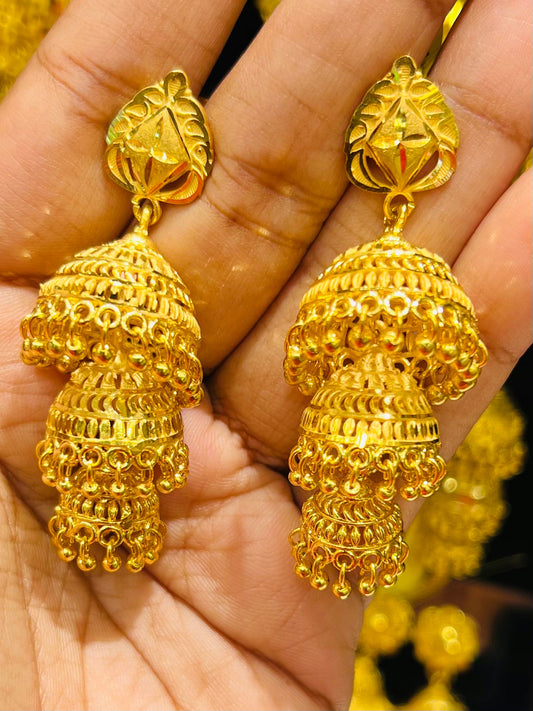 Multi-Tier Step Jhumka | Elegant Heritage Design Mirpur Jewelry City