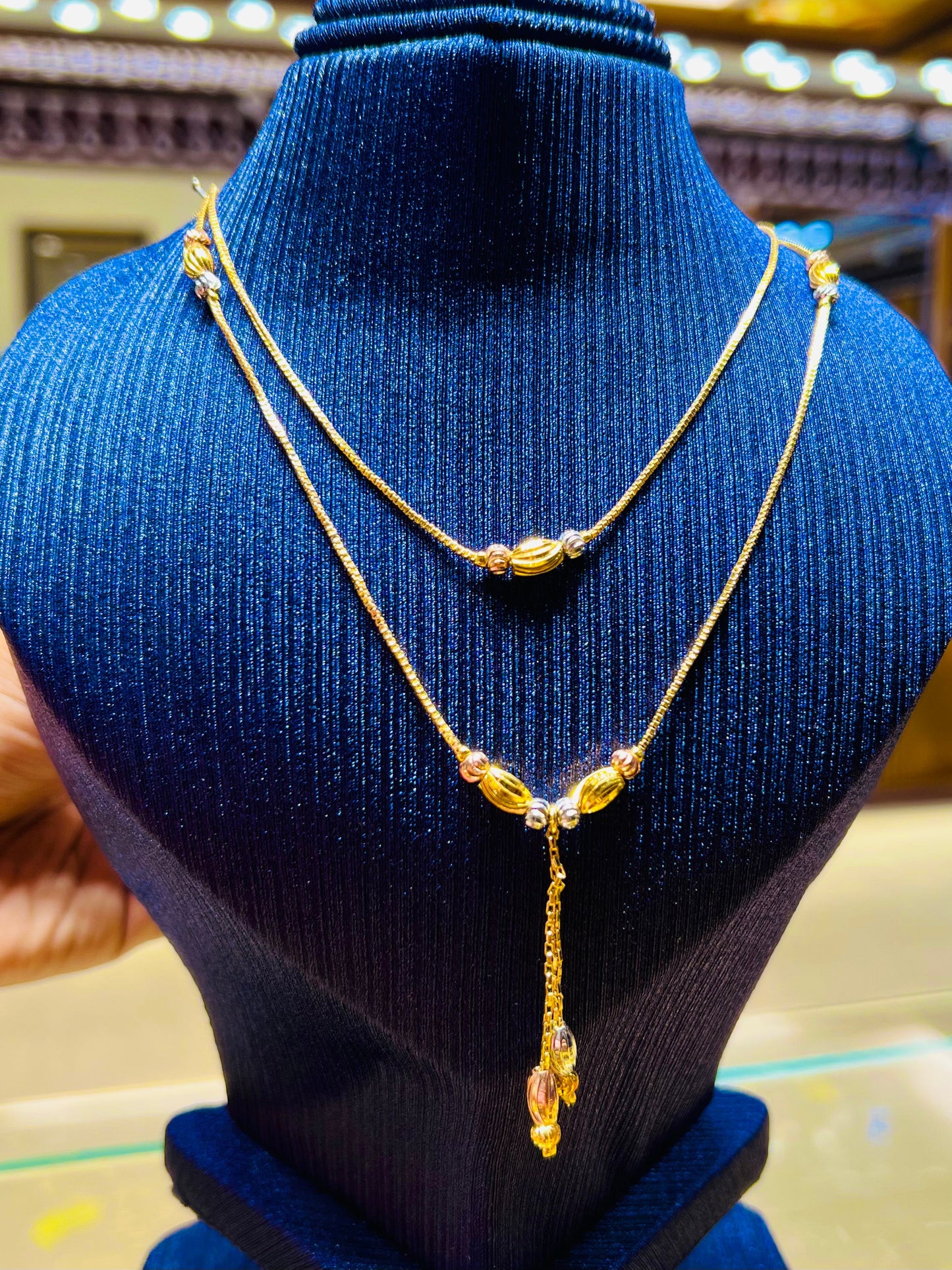 Gold Plated Layered Look Simple Chain Mirpur Jewelry City