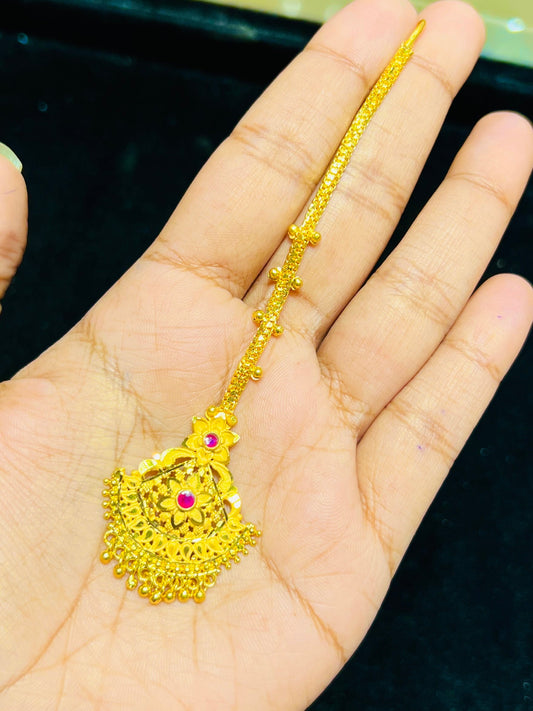 Lightweight Minimalist Gold Plated Tikli Mirpur Jewelry City