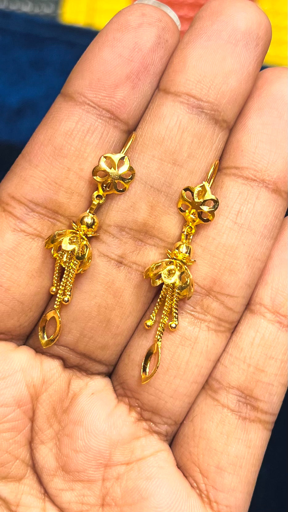 Traditional Floral Cluster Hanging Earrings Mirpur Jewelry City
