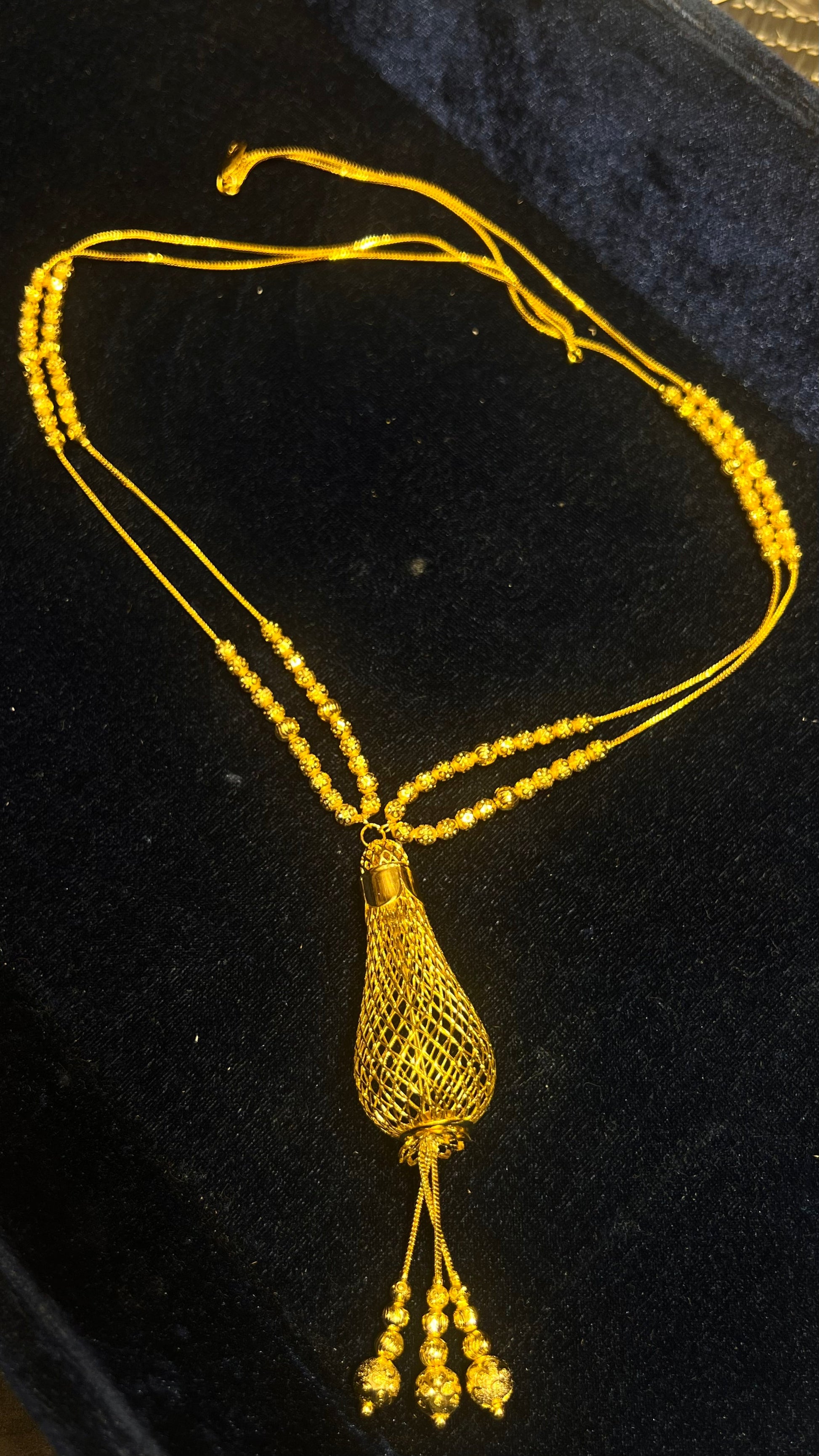 Traditional Gold Plated Mop Chain Mirpur Jewelry City