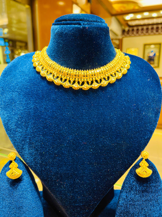 Elegant Bridal Necklace – Premium Gold Polish Finish Mirpur Jewelry City