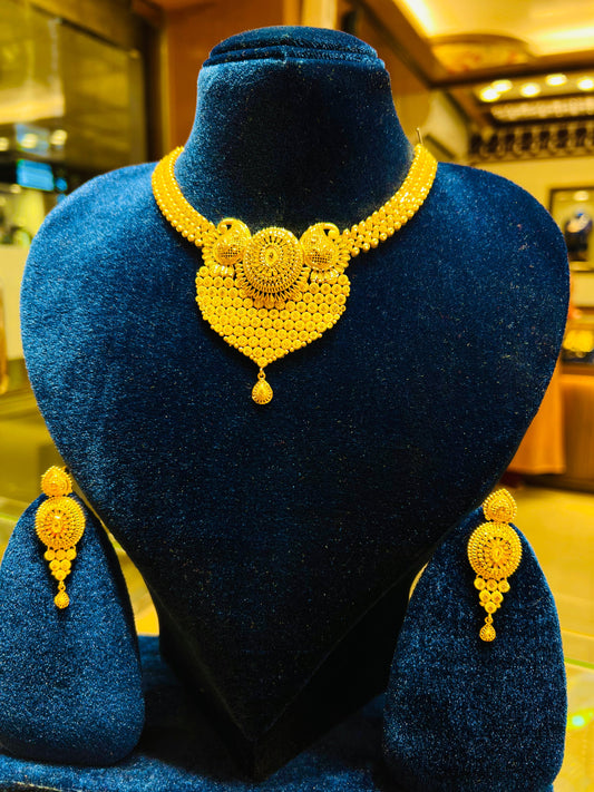 Grand Traditional Gold Polish Necklace – Premium Design Mirpur Jewelry City