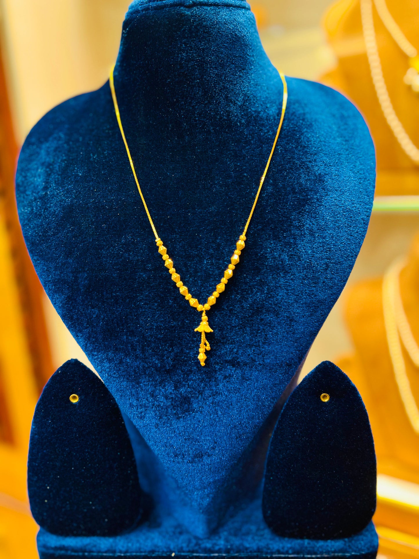 Gold Plated Anniversary Wear Mop Chain for Women Mirpur Jewelry City