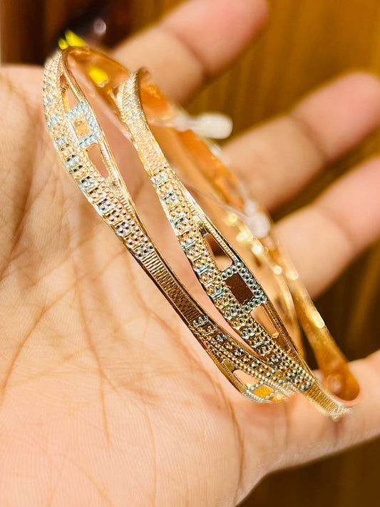 Gold Plated Statement Churi Set – Rich Detailed Bangles Mirpur Jewelry City