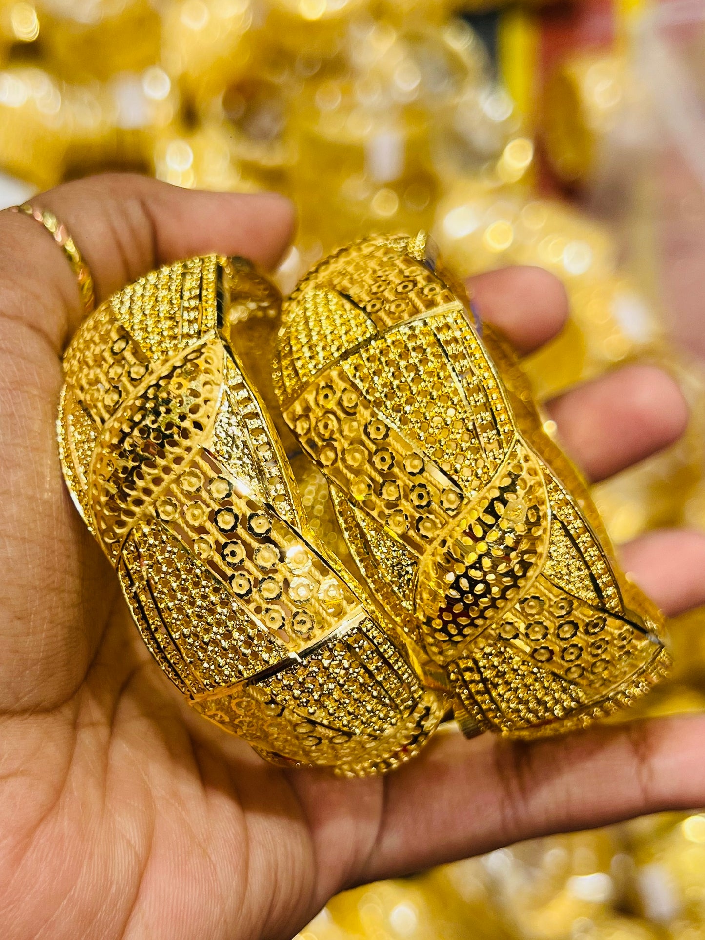 Gold Finish Chur Bangles – Classic Design