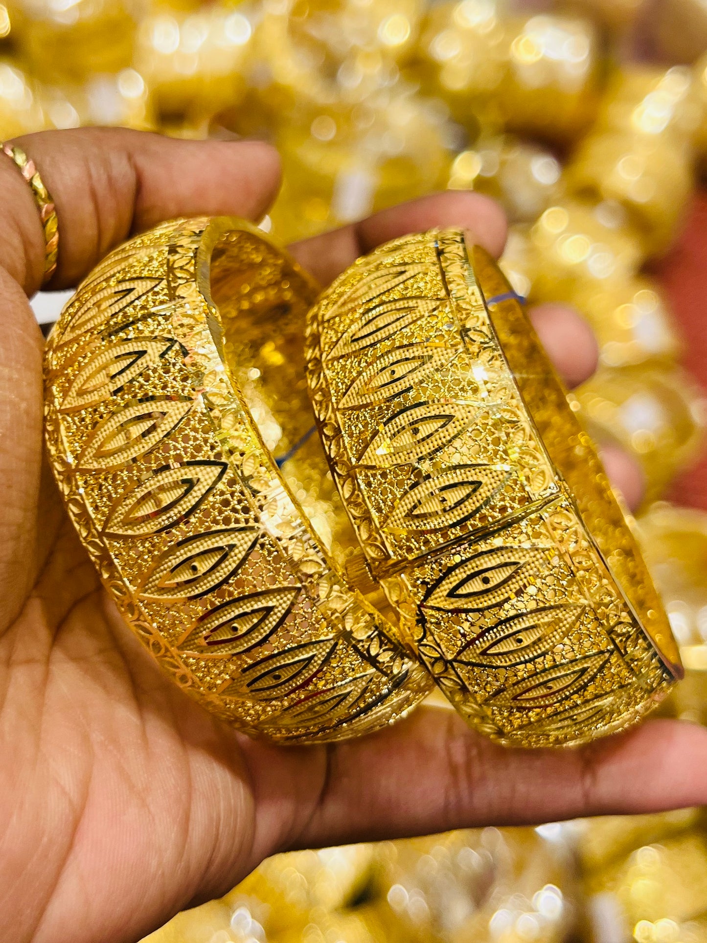 Gold Finish Chur Bangles – Classic Design
