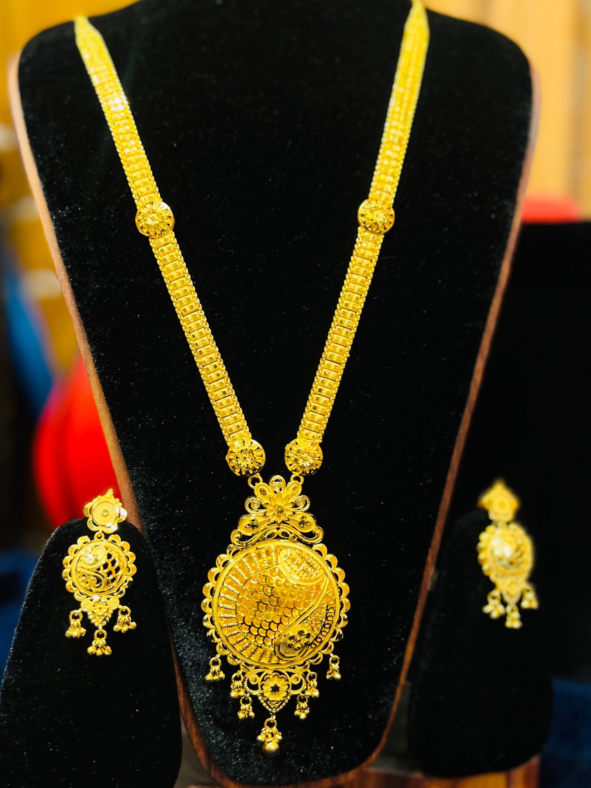 22K Gold Plated Bridal Shita Necklace Set | Bridal Wedding Jewelry Mirpur Jewelry City