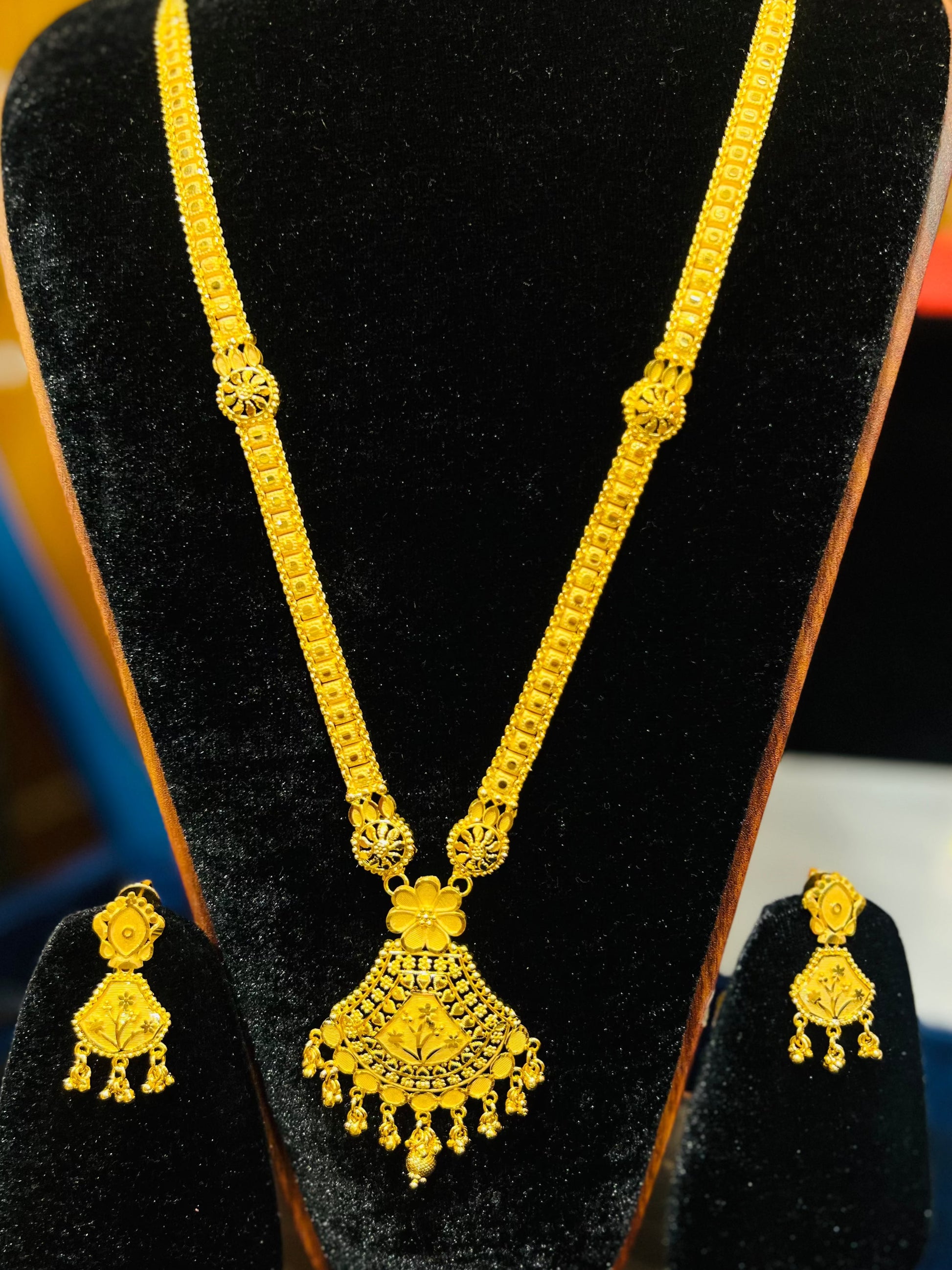 22K Gold Plated Bridal Shita Necklace Set | Bridal Wedding Jewelry Mirpur Jewelry City