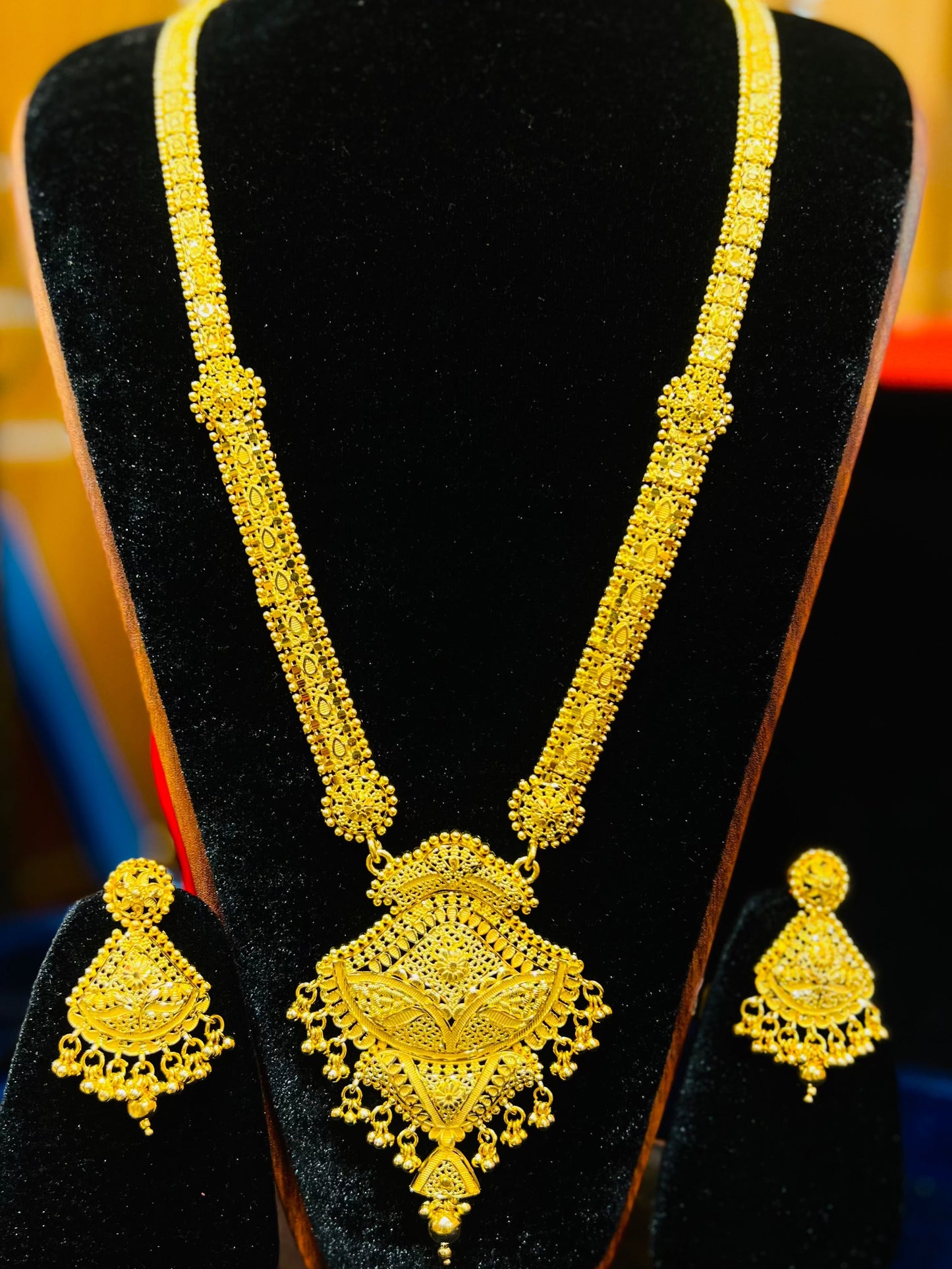 22K Gold Plated Bridal Shita Necklace Set | Bridal Wedding Jewelry Mirpur Jewelry City