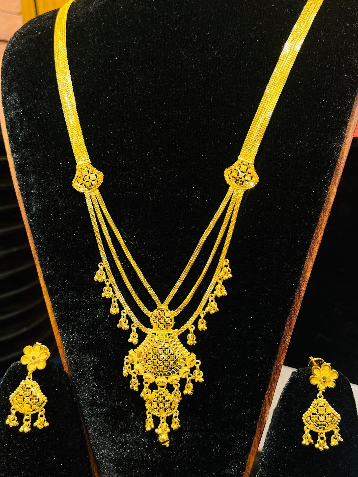 22K Gold Plated Bridal Shita Necklace Set | Bridal Wedding Jewelry Mirpur Jewelry City