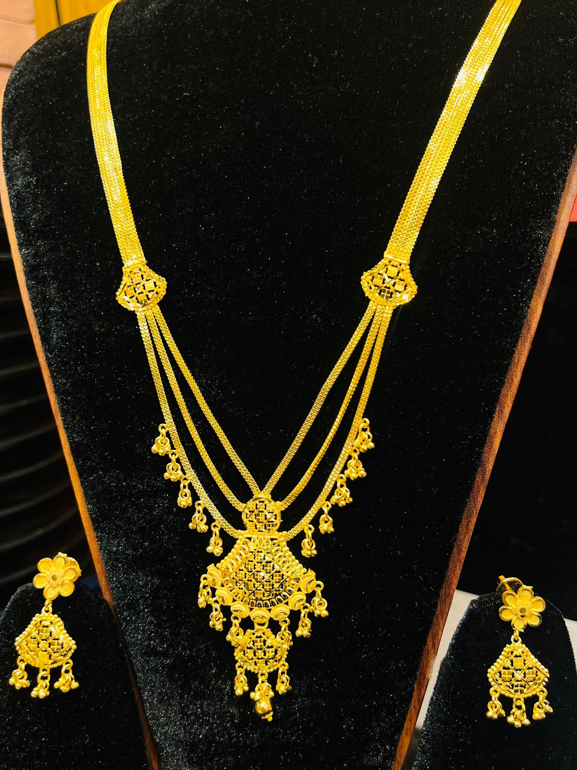 22K Gold Plated Bridal Shita Necklace Set | Bridal Wedding Jewelry Mirpur Jewelry City
