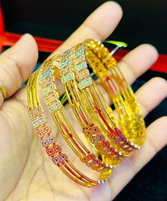 Gold Plated Designer Churi Set for Women Mirpur Jewelry City