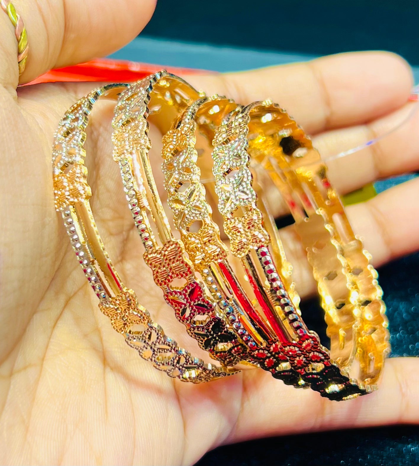 Gold Plated Broad Churi Set – Traditional Bangles Mirpur Jewelry City