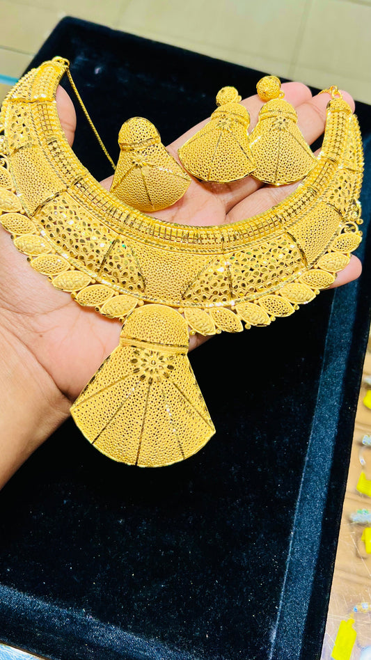 Classic Gold Plated Chain Necklace – Timeless Ethnic Jewelry for Women Mirpur Jewelry City