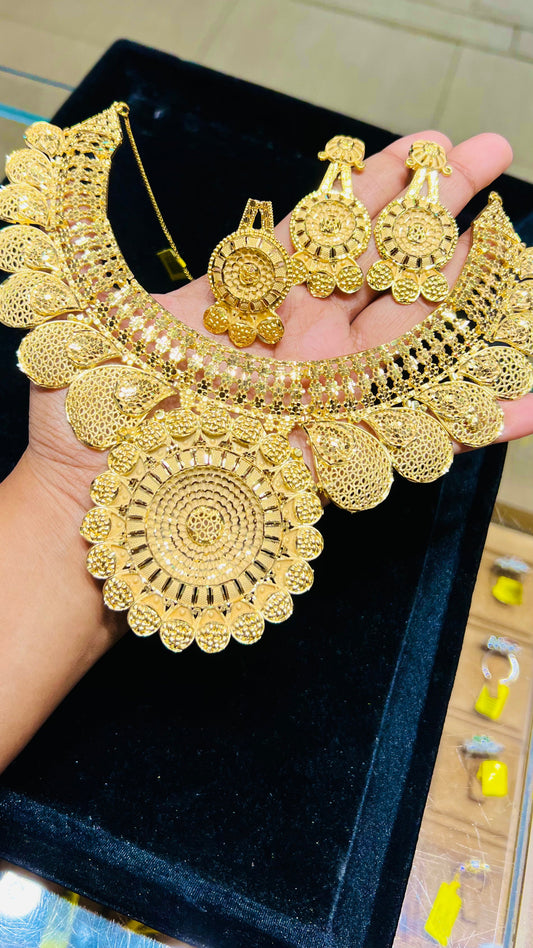 Gold Plated Design Necklace Set – Detailed Heritage Jewelry Mirpur Jewelry City