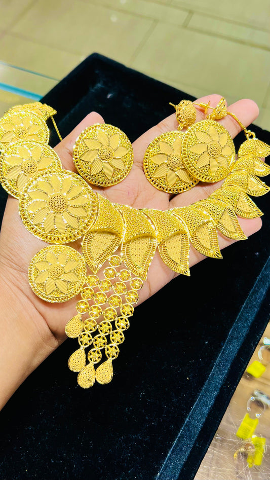 Antique Gold Plated Temple Necklace – Traditional Heritage Jewelry Mirpur Jewelry City