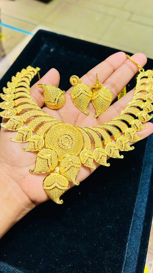 Gold Plated Party Wear Necklace Set – Elegant Royal Look Jewelry Mirpur Jewelry City