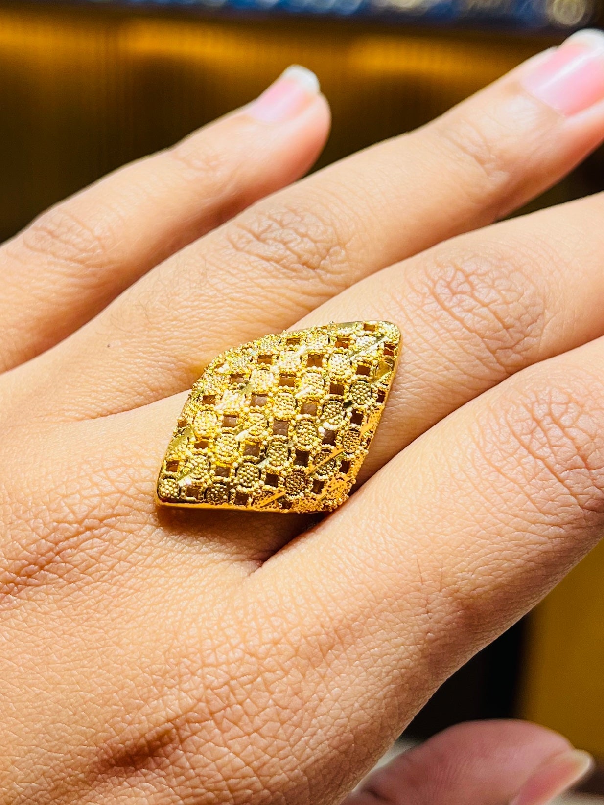 ✨ 22K Gold-Plated Elegant Ring for Women Mirpur Jewelry City