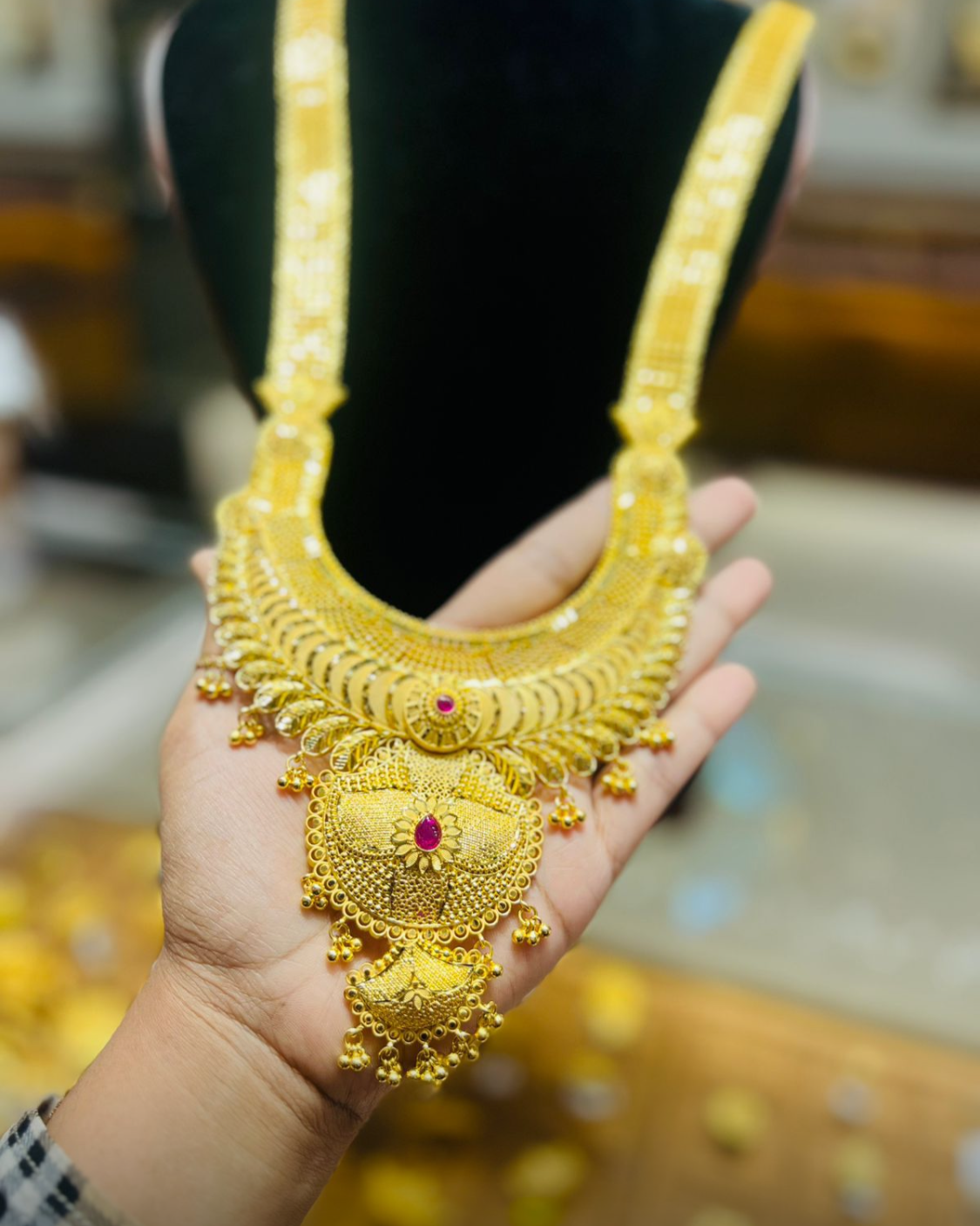 22K Gold Plated Bridal Shita Necklace Set | Bridal Wedding Jewelry Mirpur Jewelry City