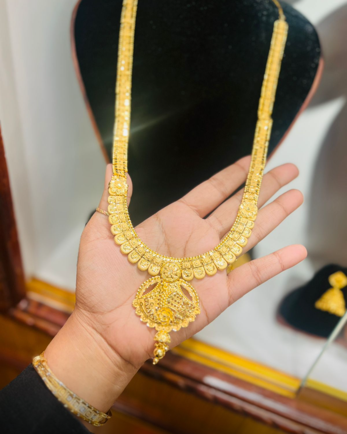 22K Gold Plated Bridal Shita Necklace Set | Bridal Wedding Jewelry Mirpur Jewelry City